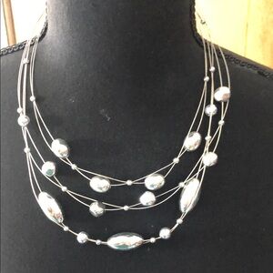 Elegant Silver Multi-Strand Necklace